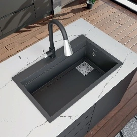 Top-mount granite kitchen sinks